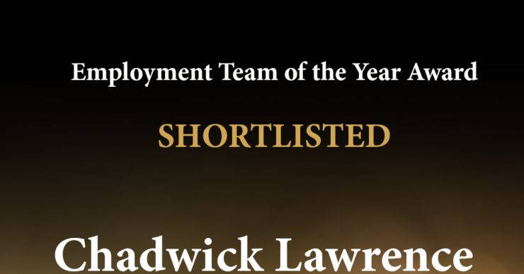 Chadwick Lawrence Shortlisted for Employment Team of the Year Award