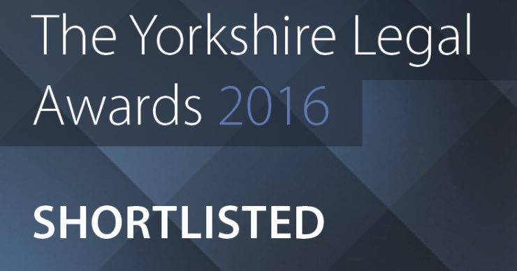 Chadwick Lawrence shortlisted at the 2016 Yorkshire Legal Awards.